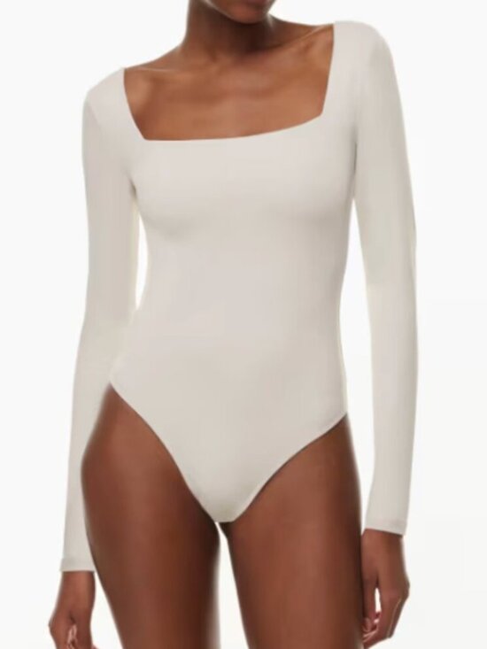 Babaton Tops - Aritzia Babaton Contour Squareneck Longsleeve Bodysuit Thong-Cut